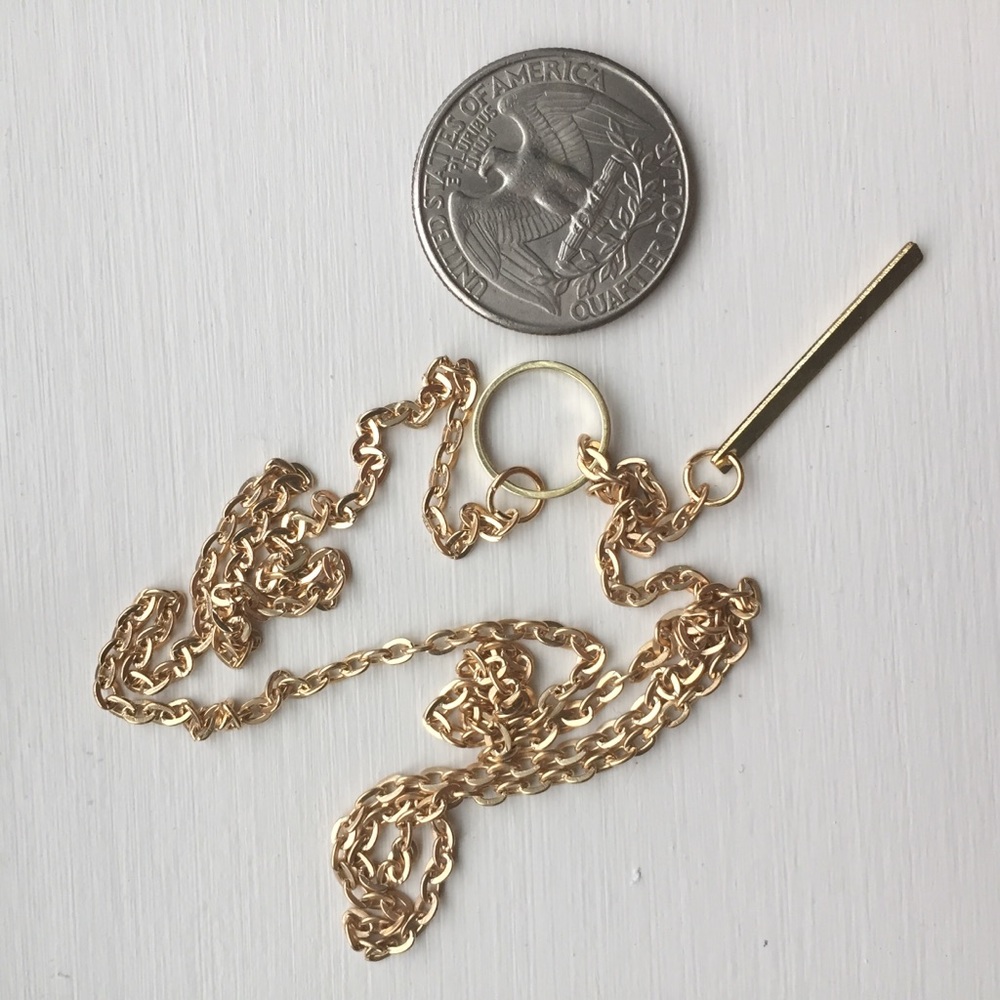 🔴𝟭𝟬/$𝟮𝟱🔴NEW Gold Bar Delicate Drop Necklace - Picture 8 of 12